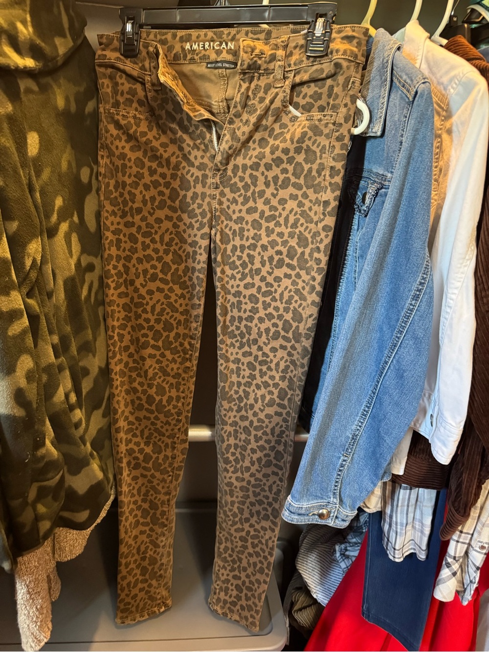 American Eagle Outfitters Leopard Print Skinny Jeans - Brown